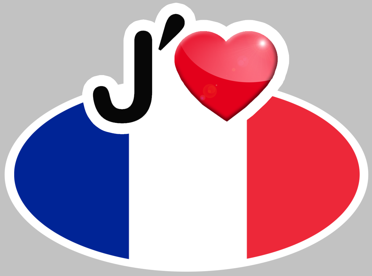 J'aime la France - 10x7.5cm - Sticker/autocollant