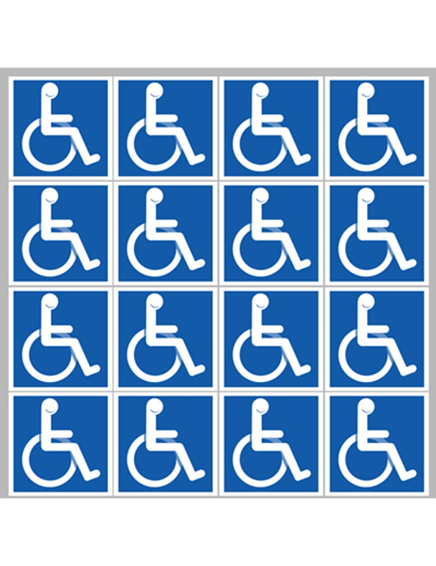 handicape moteur - 16 stickers de 5cm - Sticker/autocollant