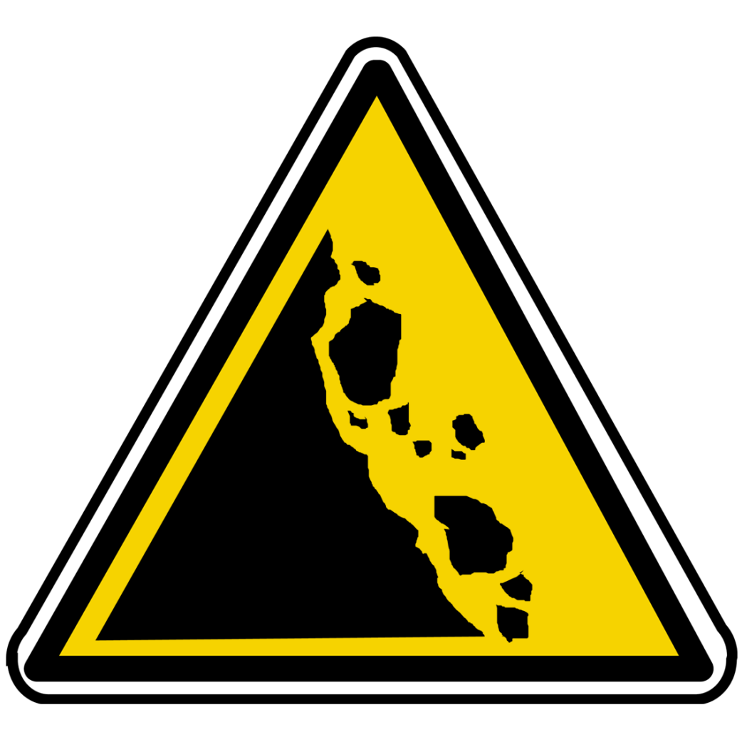 attention chute de pierre (20x18.2cm) - Sticker/autocollant