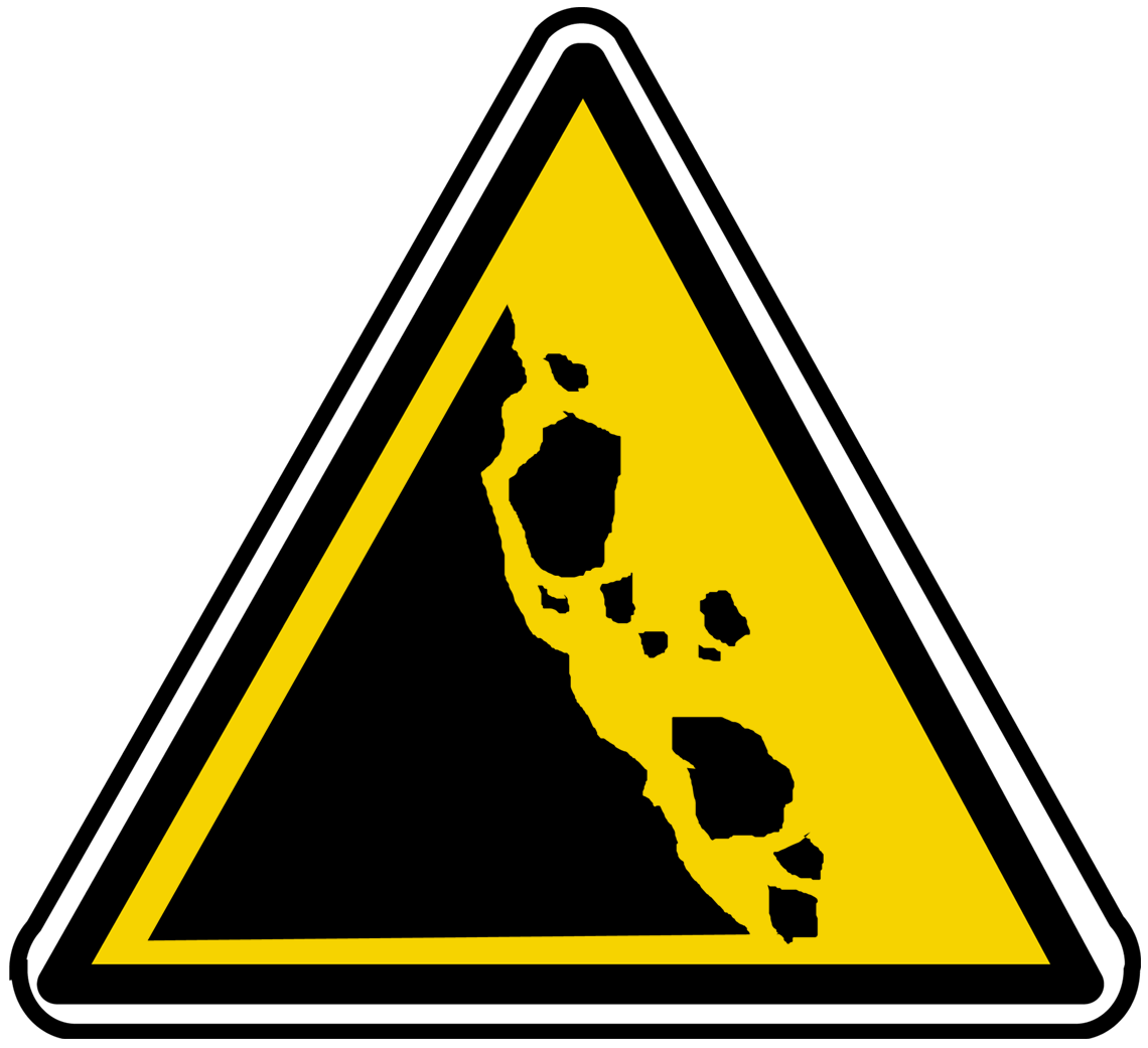 attention chute de pierre (15x13.5cm) - Sticker/autocollant