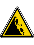 attention chute de pierre (10x9cm) - Sticker/autocollant