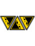 attention chute de pierre (3fois 10x9cm) - Sticker/autocollant