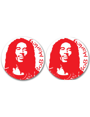 Bob Marley (2 stickers de 10cm) - Sticker/autocollant