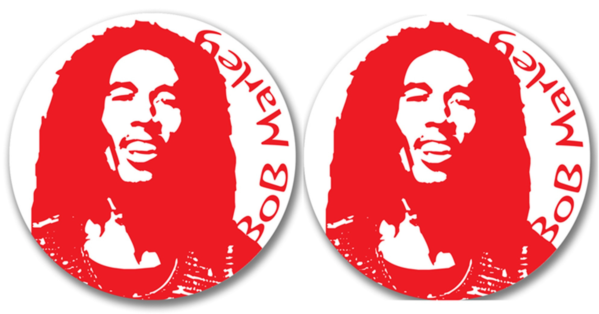Bob Marley (2 fois 10cm) - Sticker/autocollant