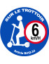Trottinette trottoir 6 KmH - 15cm - Sticker/autocollant