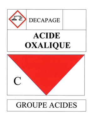 Acide oxalique (21x14,5cm) - sticker / autocollant