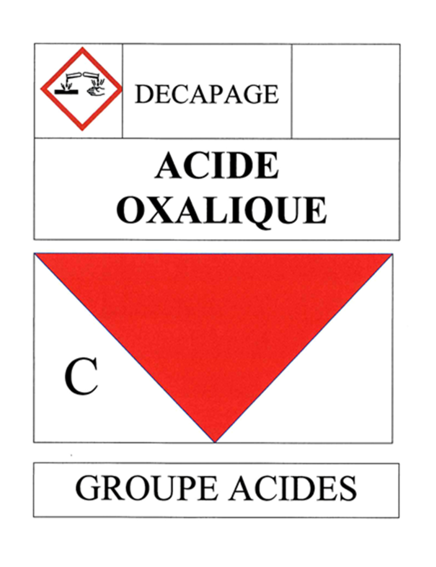 Acide oxalique (21x14,5cm) - sticker / autocollant