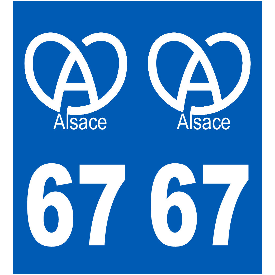 immatriculation 67 (Bas-Rhin) Alsace - Sticker/autocollant