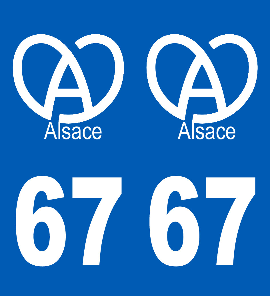 immatriculation 67 (Bas-Rhin) Alsace - Sticker/autocollant