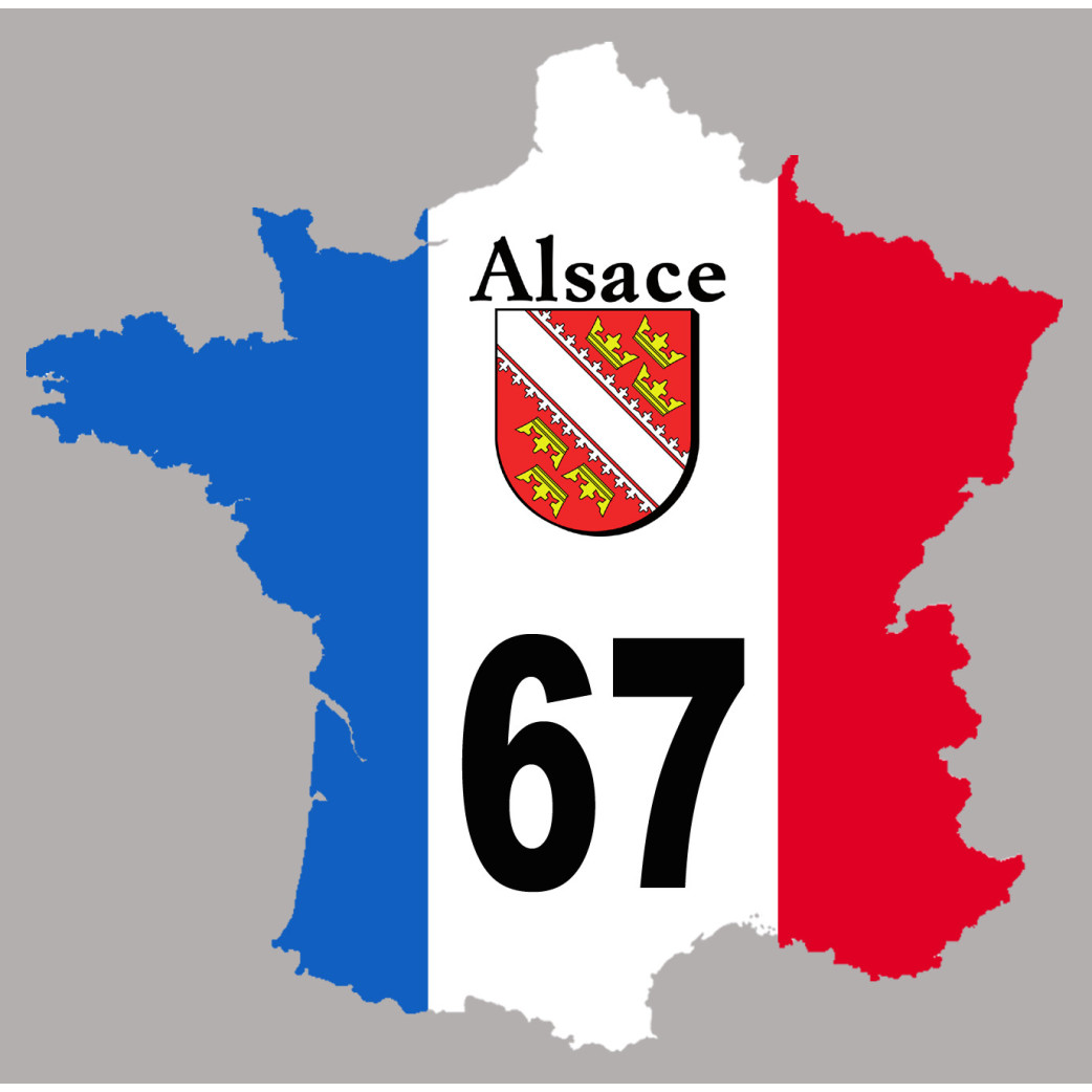 67 France Alsace - 15x15cm - Sticker/autocollant