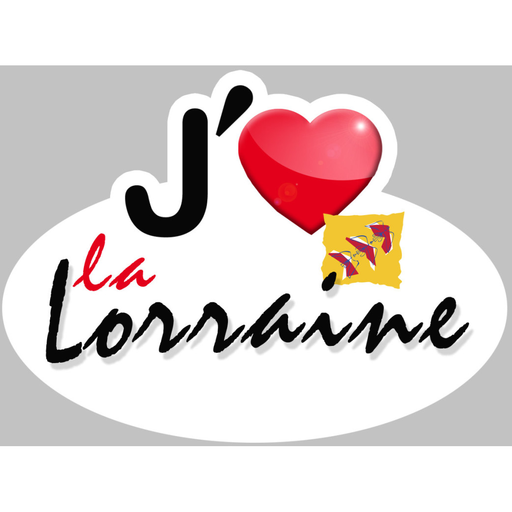 j'aime la lorraine - 5x3.7cm - Sticker/autocollant