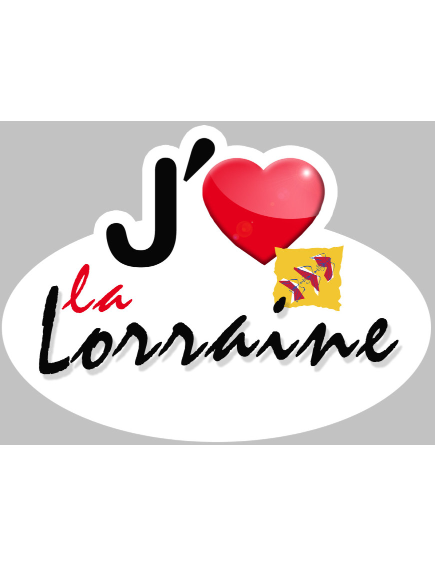 j'aime la lorraine - 15x11cm - Sticker/autocollant
