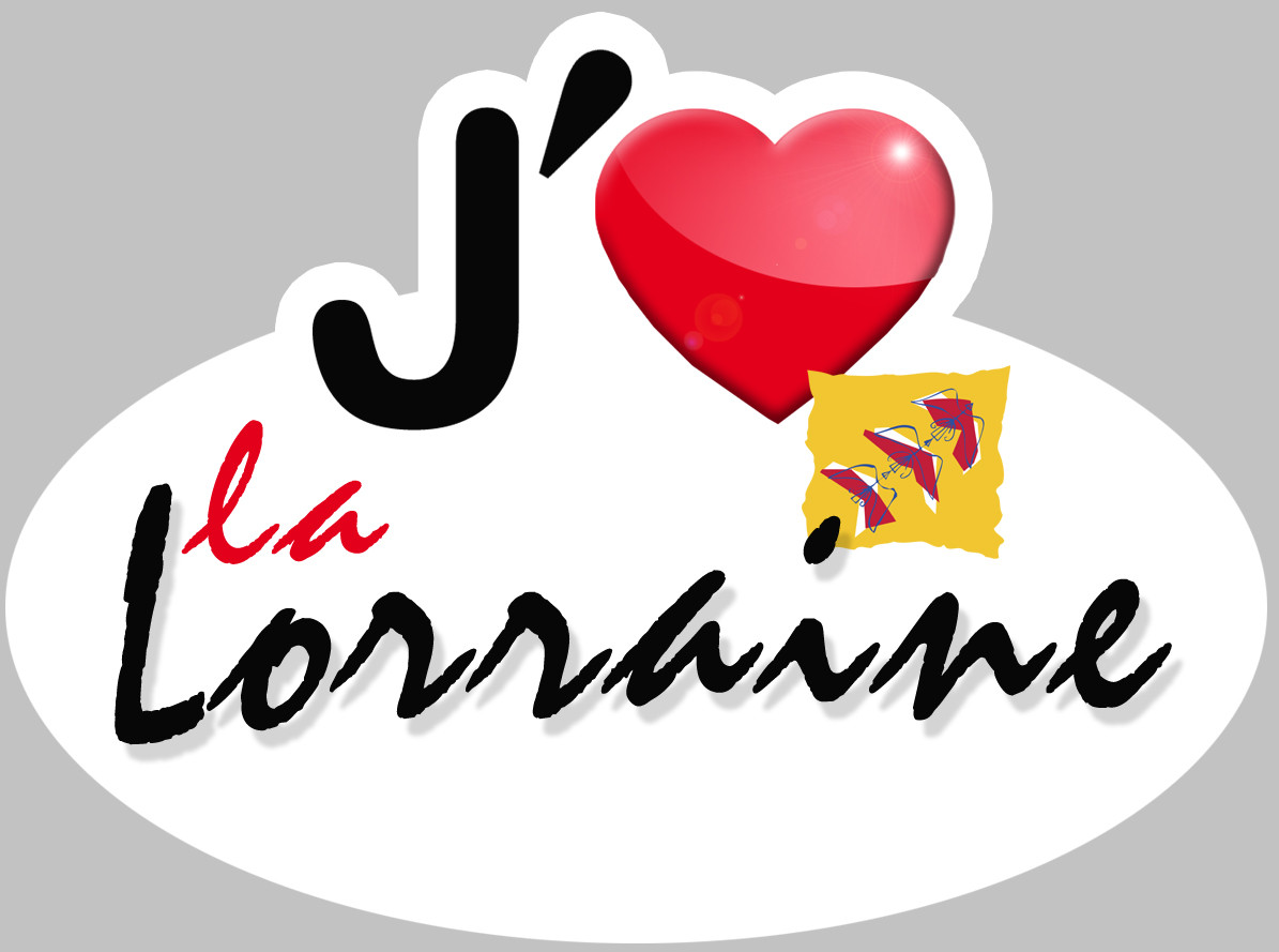 j'aime la lorraine - 15x11cm - Sticker/autocollant