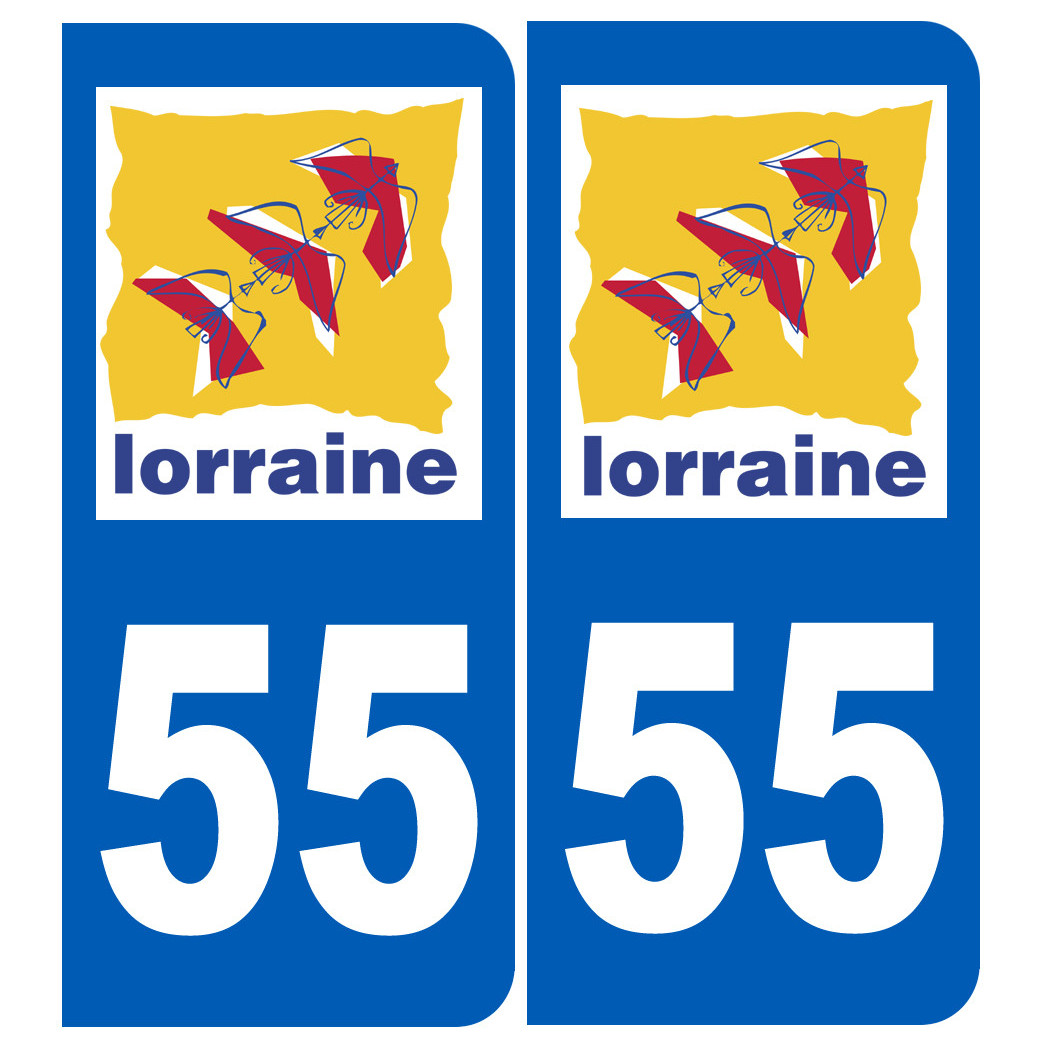 immatriculation 55 Lorraine - Sticker/autocollant