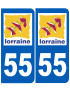 immatriculation 55 Lorraine - Sticker/autocollant