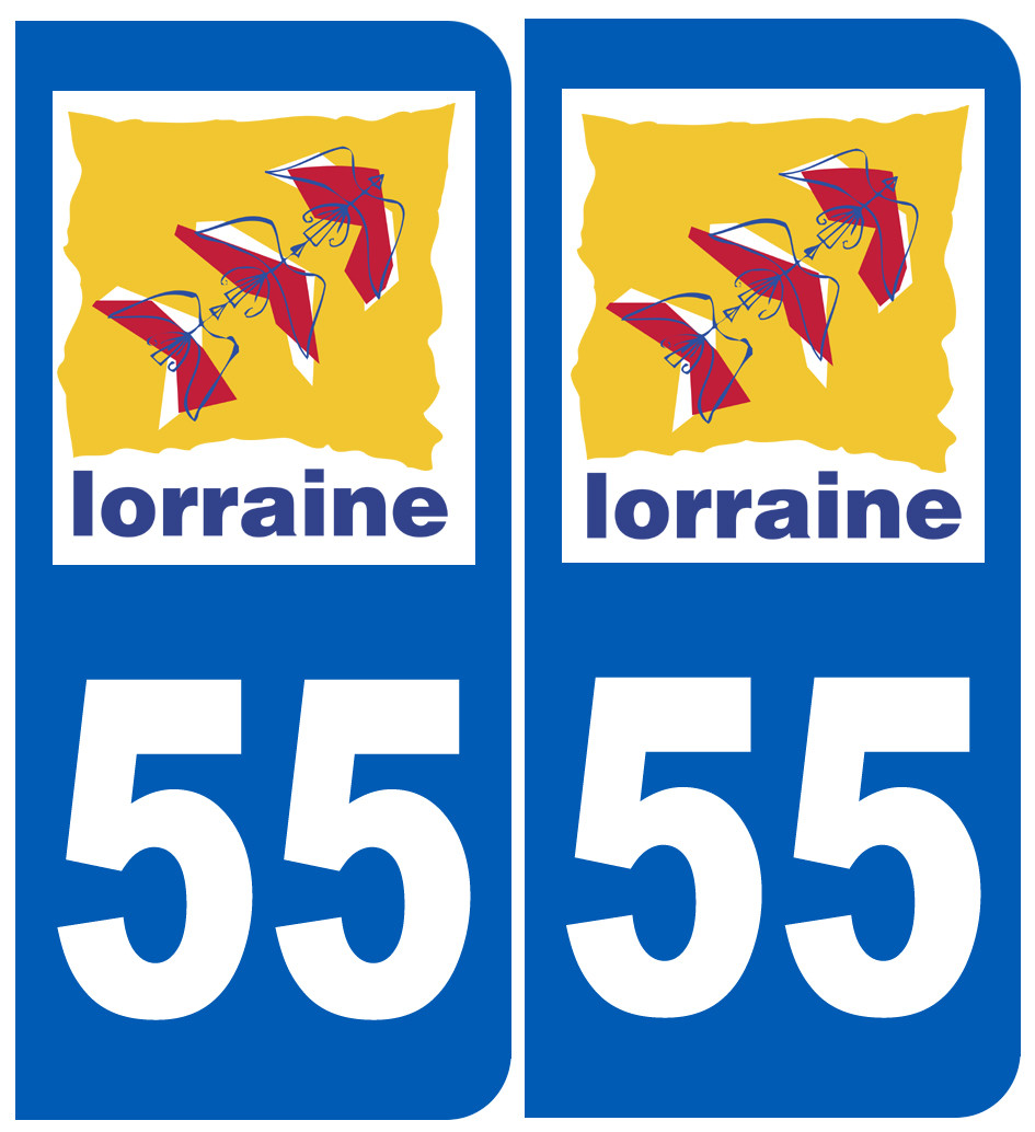 immatriculation 55 Lorraine - Sticker/autocollant