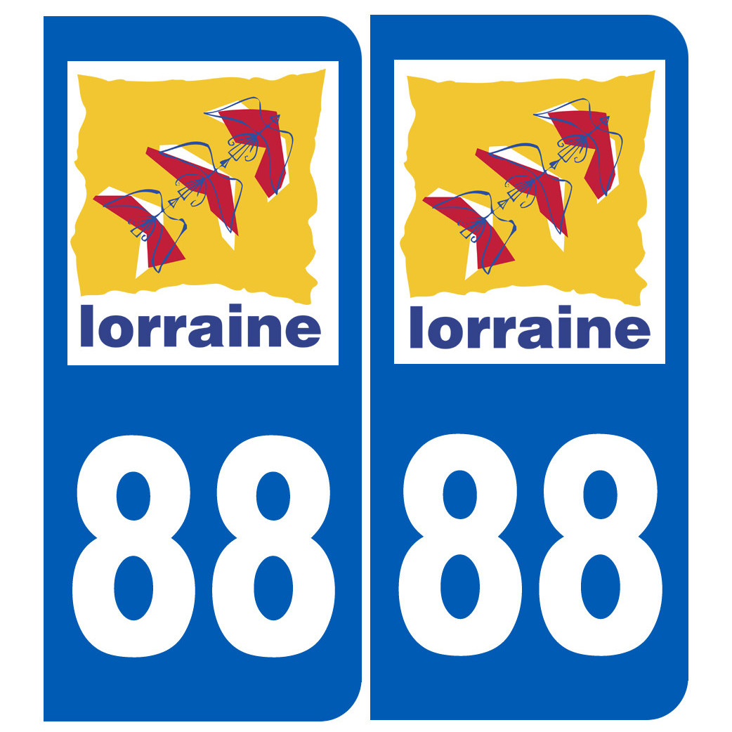 immatriculation 88 Lorraine - Sticker/autocollant
