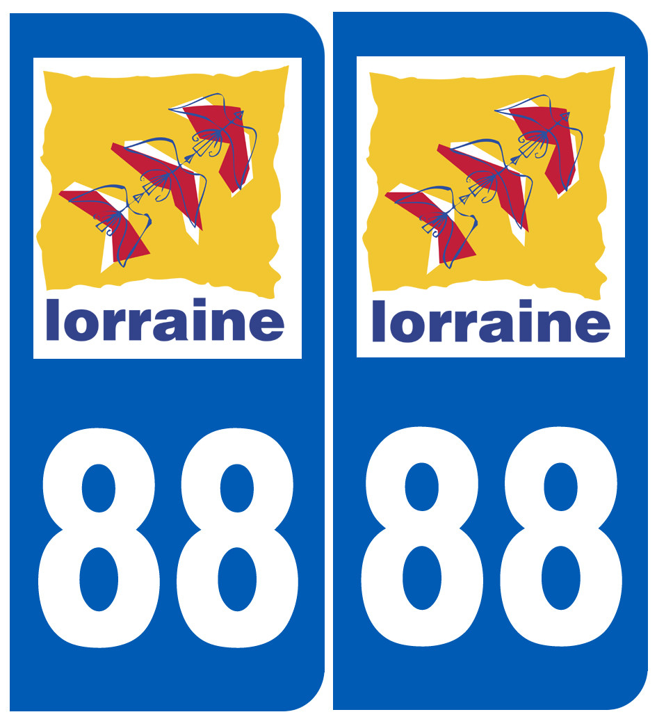 immatriculation 88 Lorraine - Sticker/autocollant