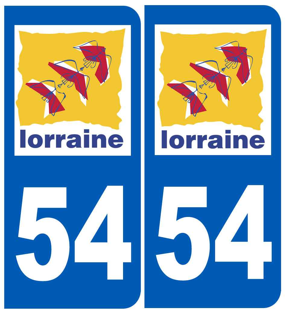 immatriculation 54 Lorraine - Sticker/autocollant