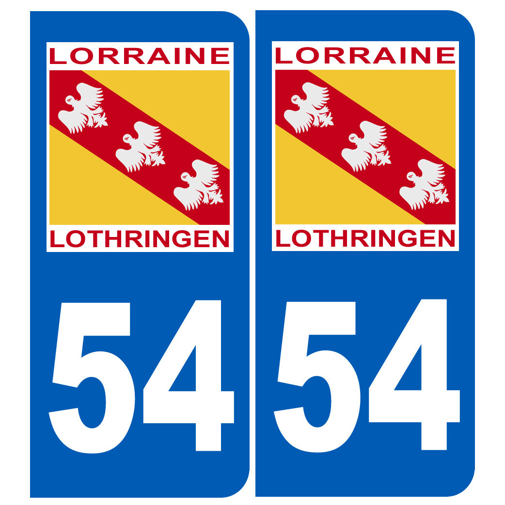 immatriculation 54 Lothringen Lorraine - Sticker/autocollant