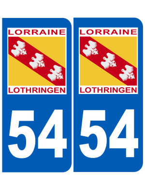 immatriculation 54 Lothringen Lorraine - Sticker/autocollant