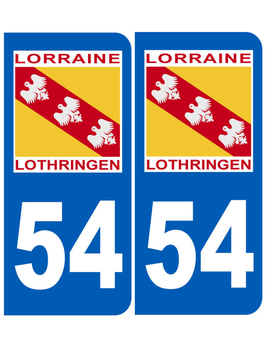 immatriculation 54 Lothringen Lorraine - Sticker/autocollant