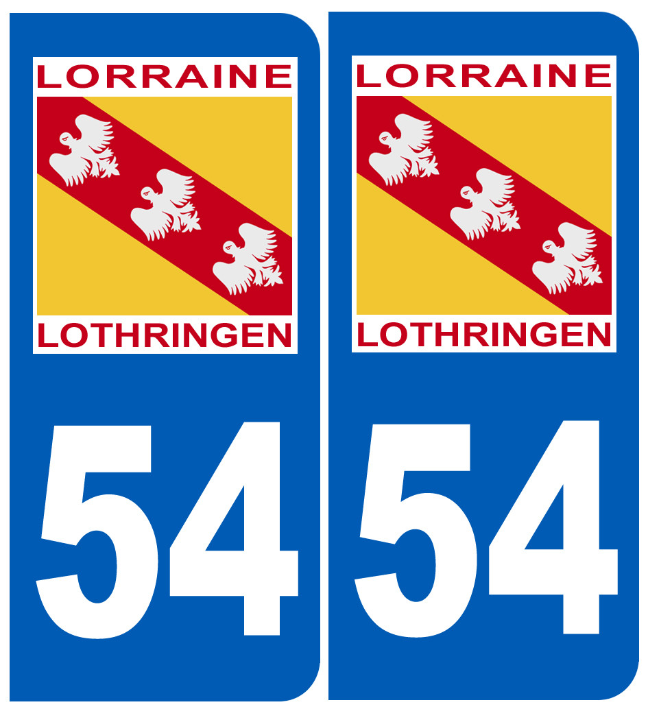 immatriculation 54 Lothringen Lorraine - Sticker/autocollant