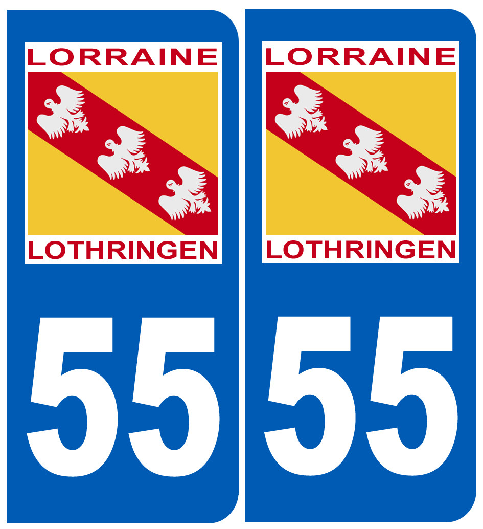immatriculation 55 Lothringen Lorraine - Sticker/autocollant