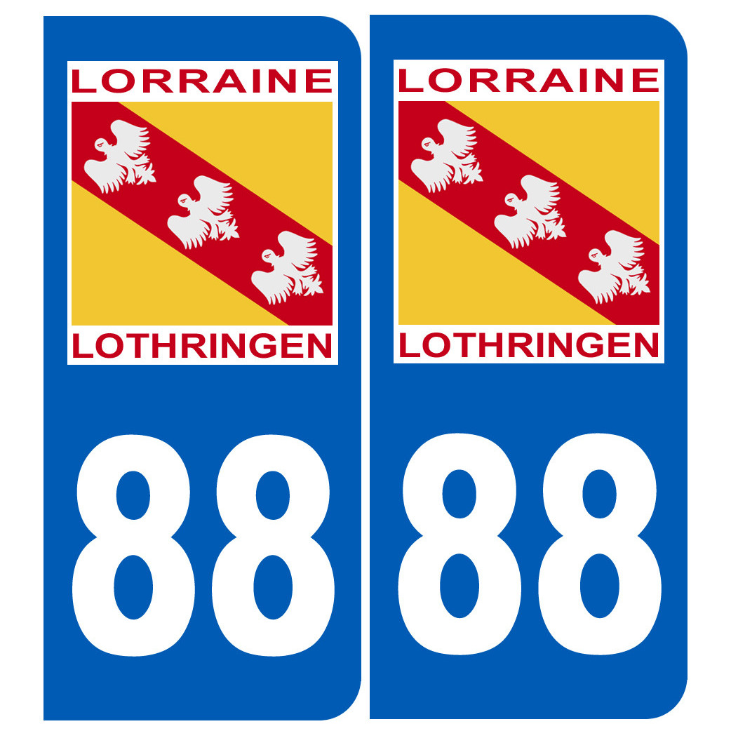 immatriculation 88 Lothringen Lorraine - Sticker/autocollant