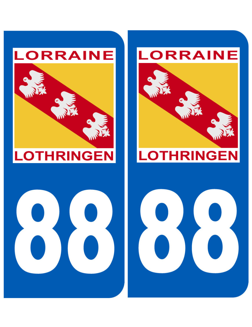 immatriculation 88 Lothringen Lorraine - Sticker/autocollant