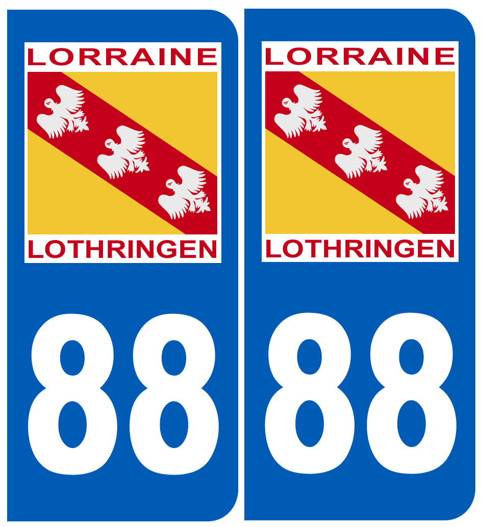 immatriculation 88 Lothringen Lorraine - Sticker/autocollant