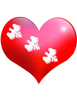 Coeur Lorraine - 11.5x10cm - Sticker/autocollant