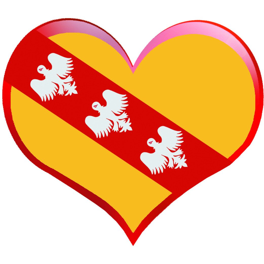 Coeur Lorraine Alérions - 11.5x10cm - Sticker/autocollant