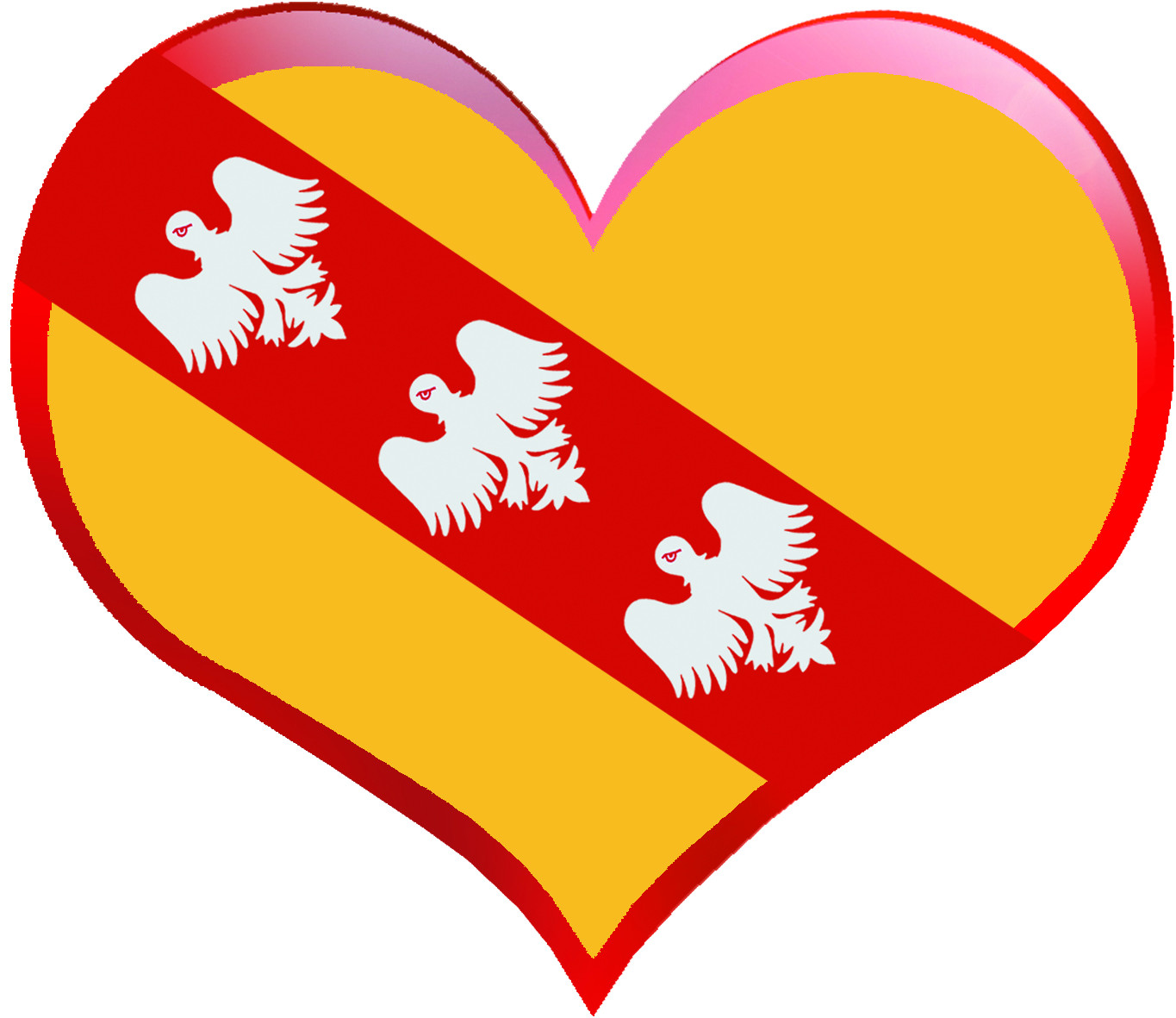 Coeur Lorraine Alérions - 11.5x10cm - Sticker/autocollant