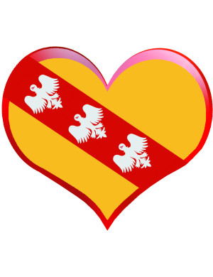 Coeur Lorraine Alérions - 5x4.3cm - Sticker/autocollant