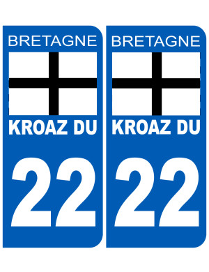 Immatriculation 22 Kroaz-Du - Sticker/autocollant