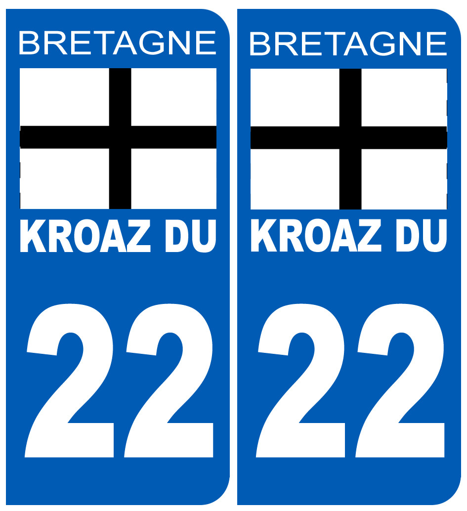 Immatriculation 22 Kroaz-Du - Sticker/autocollant