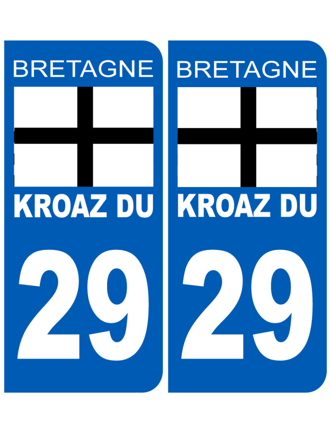 Immatriculation 29 Kroaz-Du - Sticker/autocollant Immatriculation 29 Kroaz-Du - Sticker/autocollant