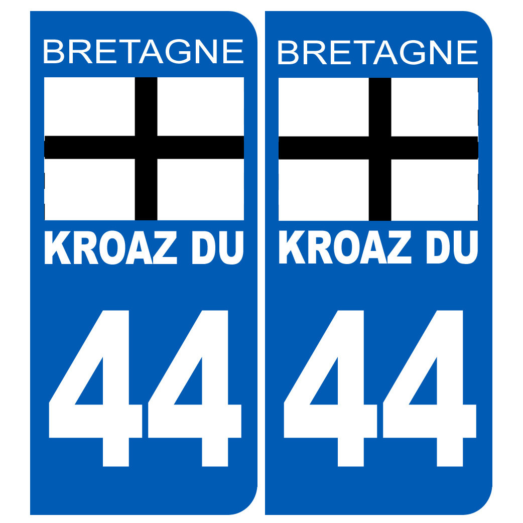Immatriculation 44 Kroaz-Du - Sticker/autocollant