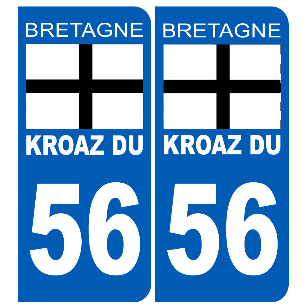 Immatriculation 56 Kroaz-Du - Sticker/autocollant