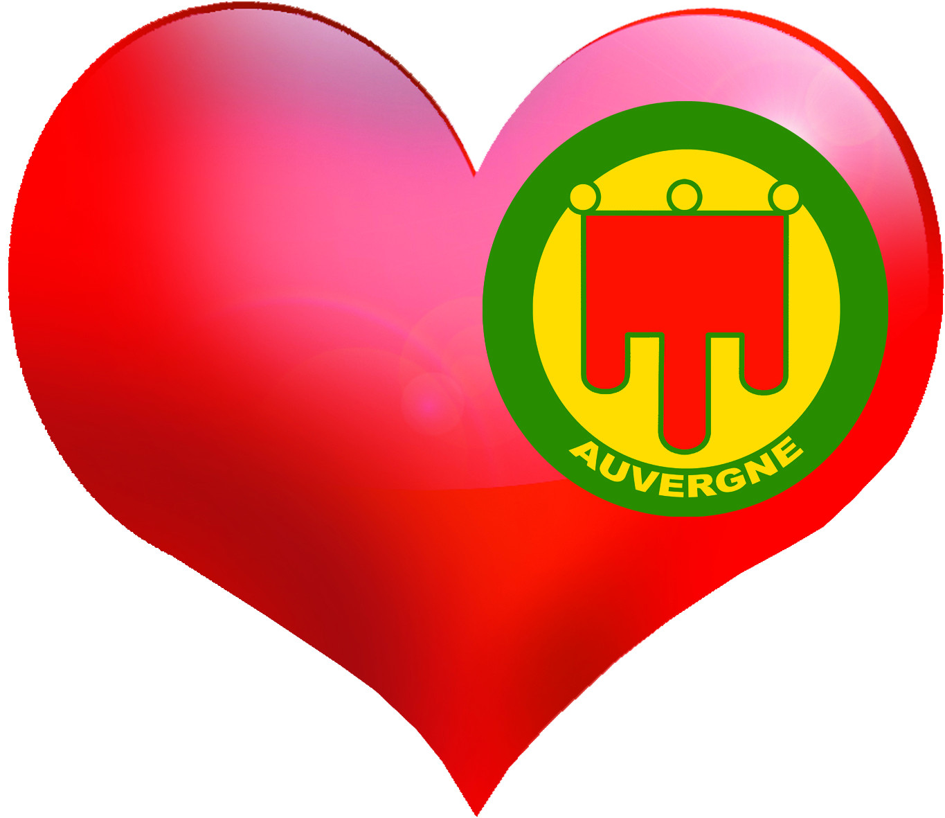 Coeur Auvergne - 5x4.3cm - Sticker/autocollant