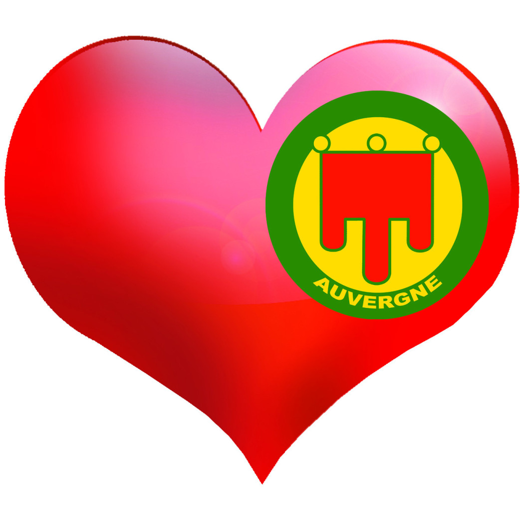 Coeur Auvergne - 11.5x10cm - Sticker/autocollant