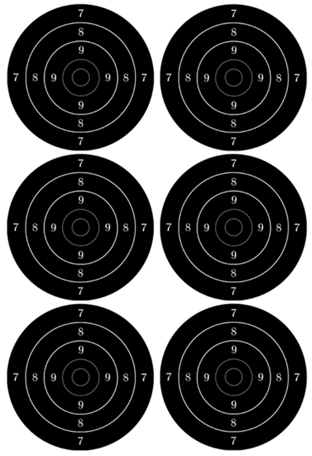Cible noire 2 (6 fois 10cm) - Sticker/autocollant