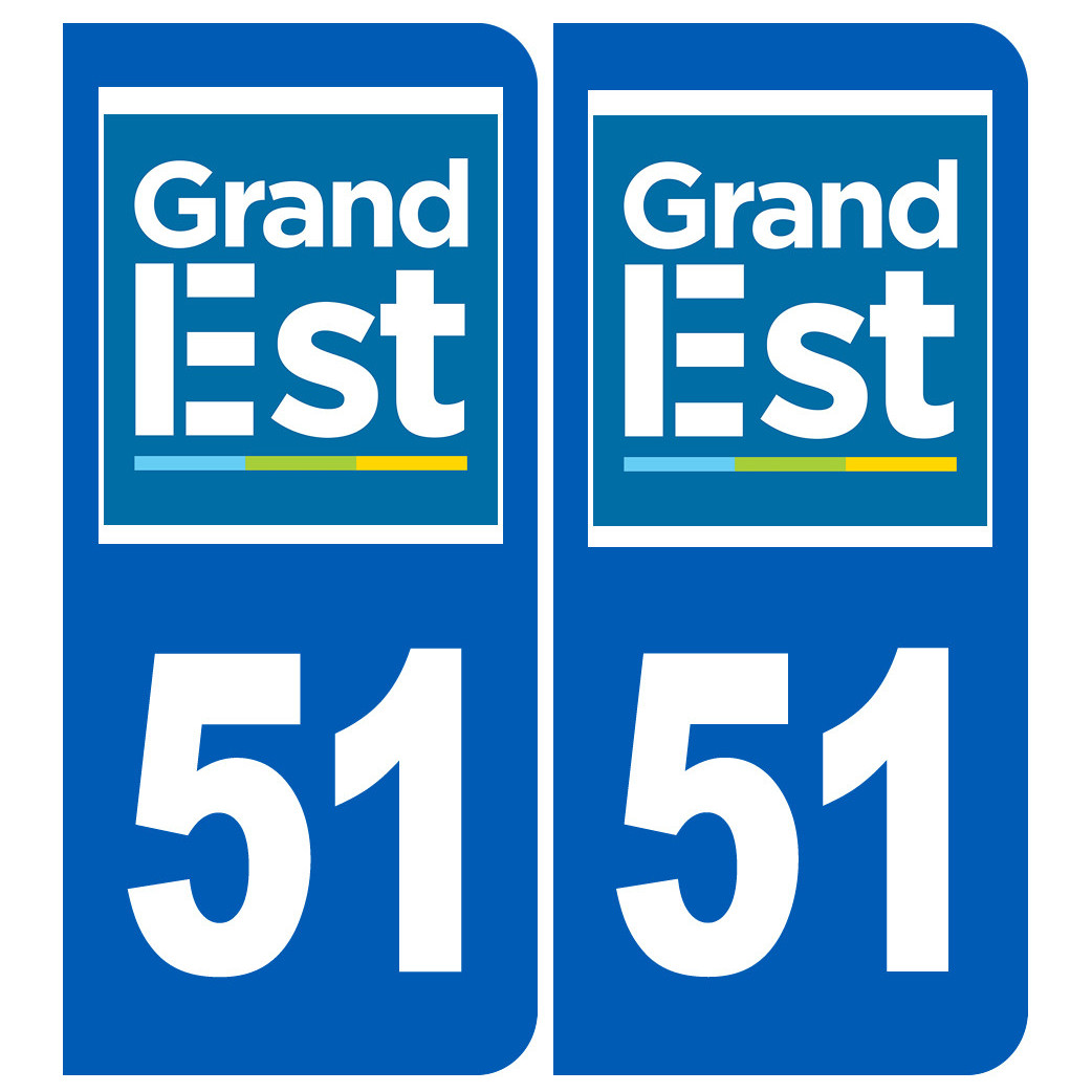 Immatriculation 51 Grand Est - Sticker/autocollant