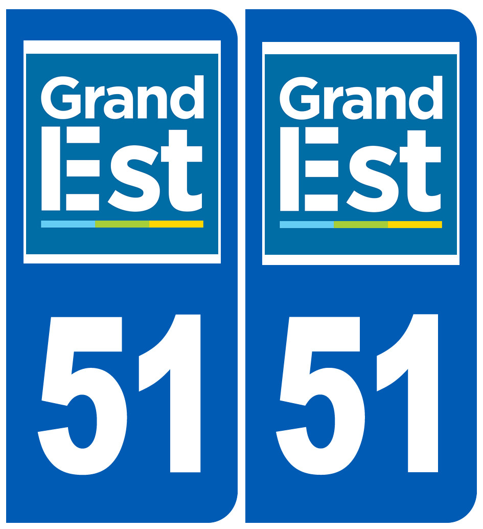 Immatriculation 51 Grand Est - Sticker/autocollant