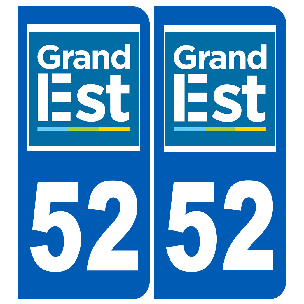 Immatriculation 52 Grand Est - Sticker/autocollant