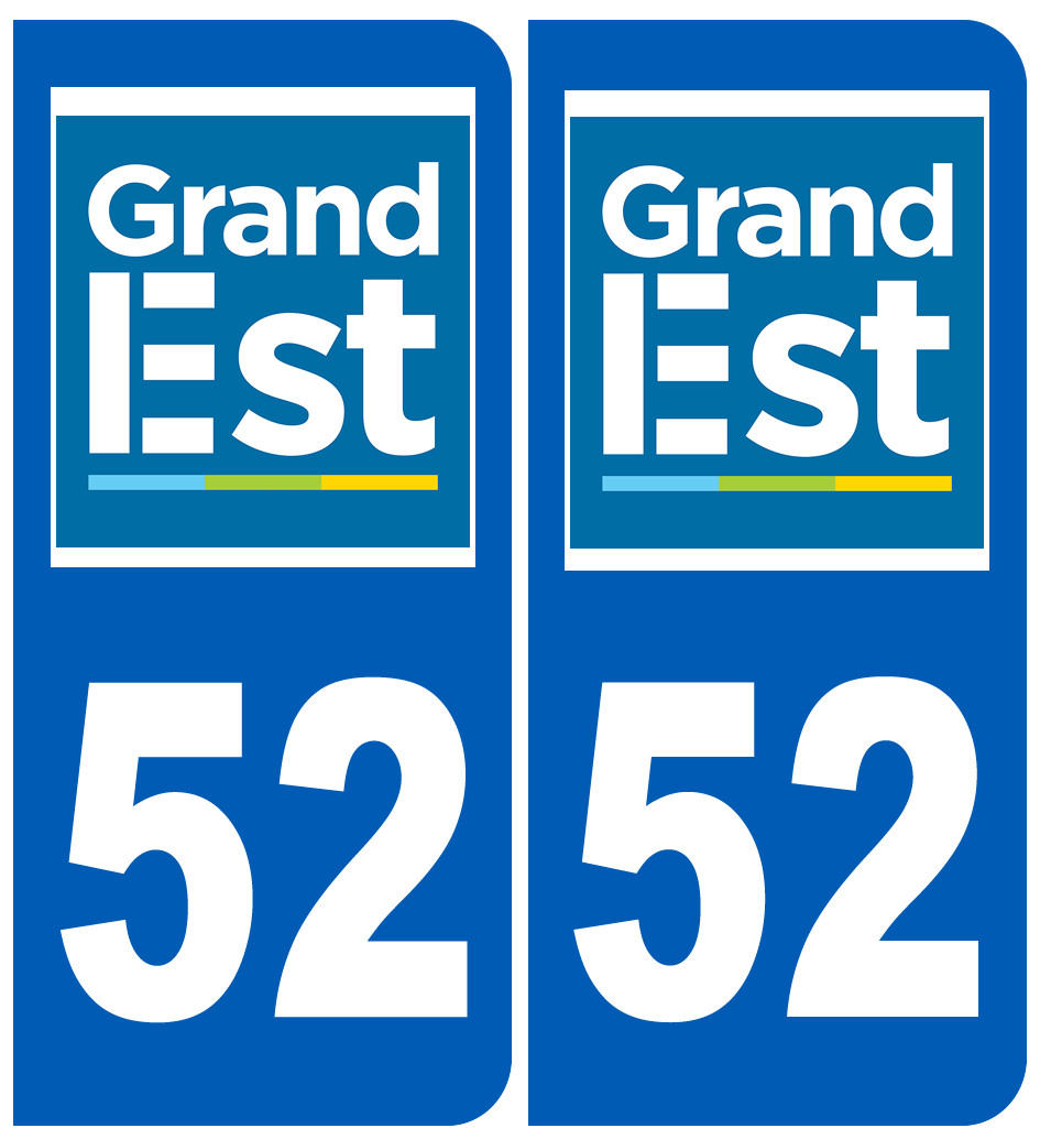 Immatriculation 52 Grand Est - Sticker/autocollant