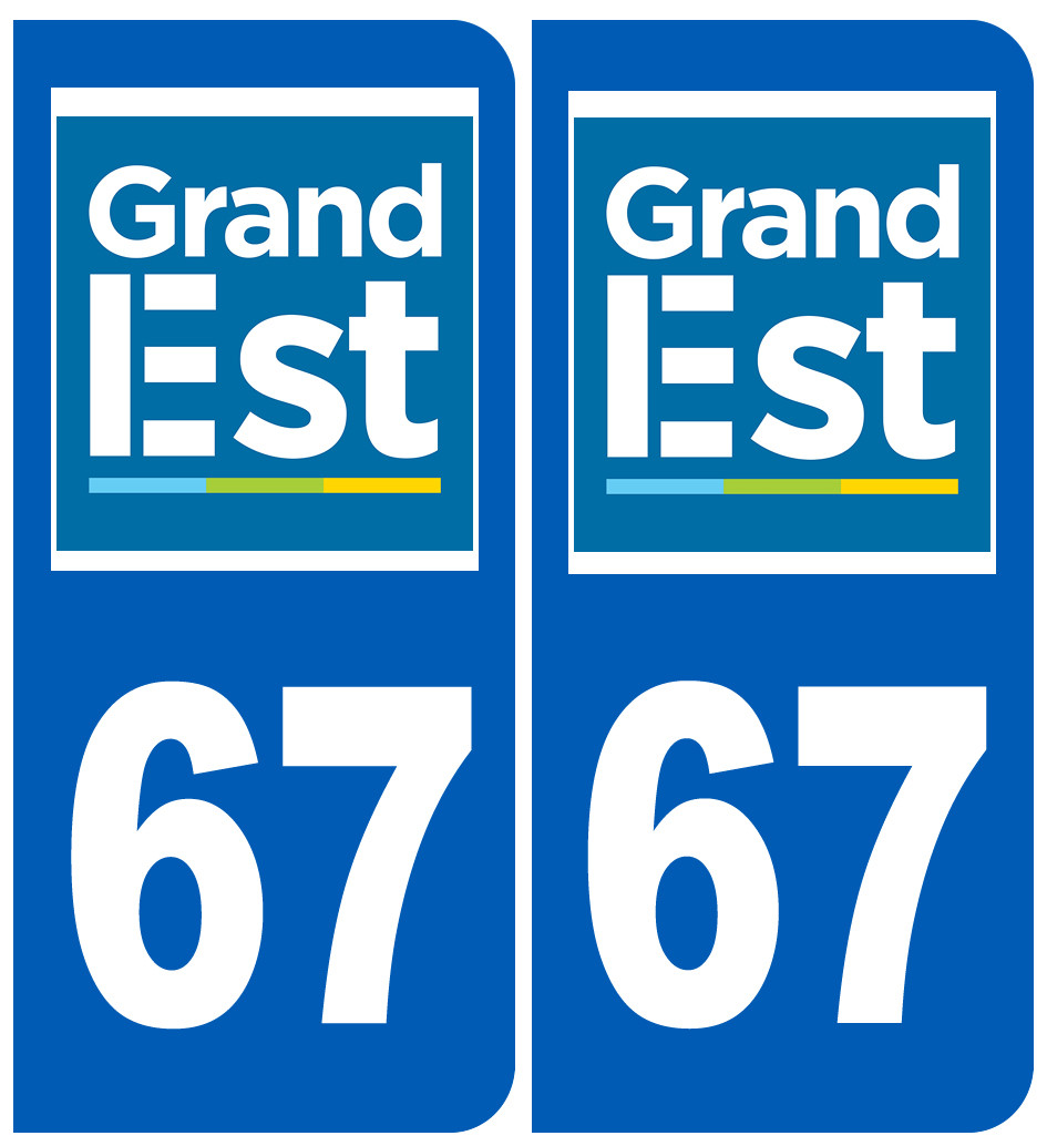 Immatriculation 67 Grand Est - Sticker/autocollant