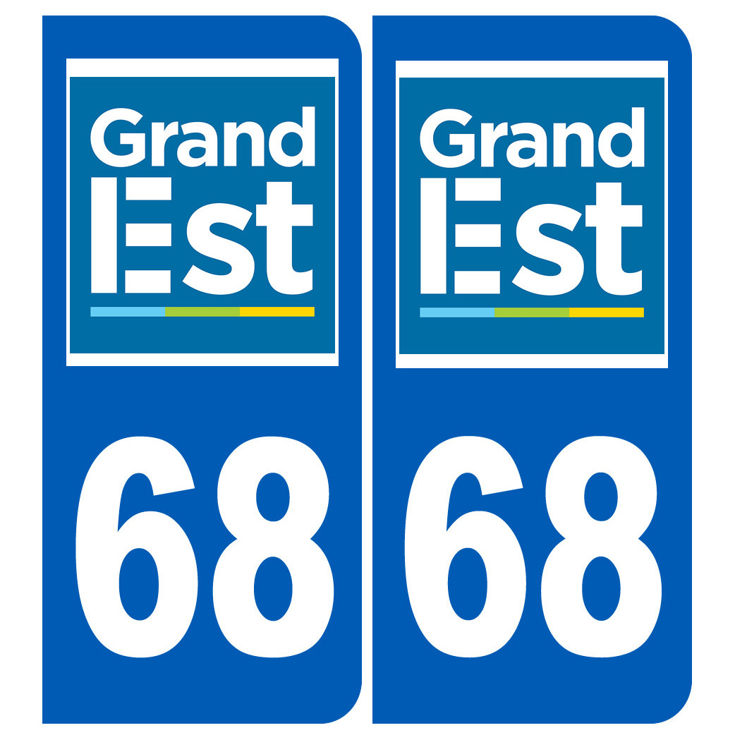 Immatriculation 68 Grand Est - Sticker/autocollant