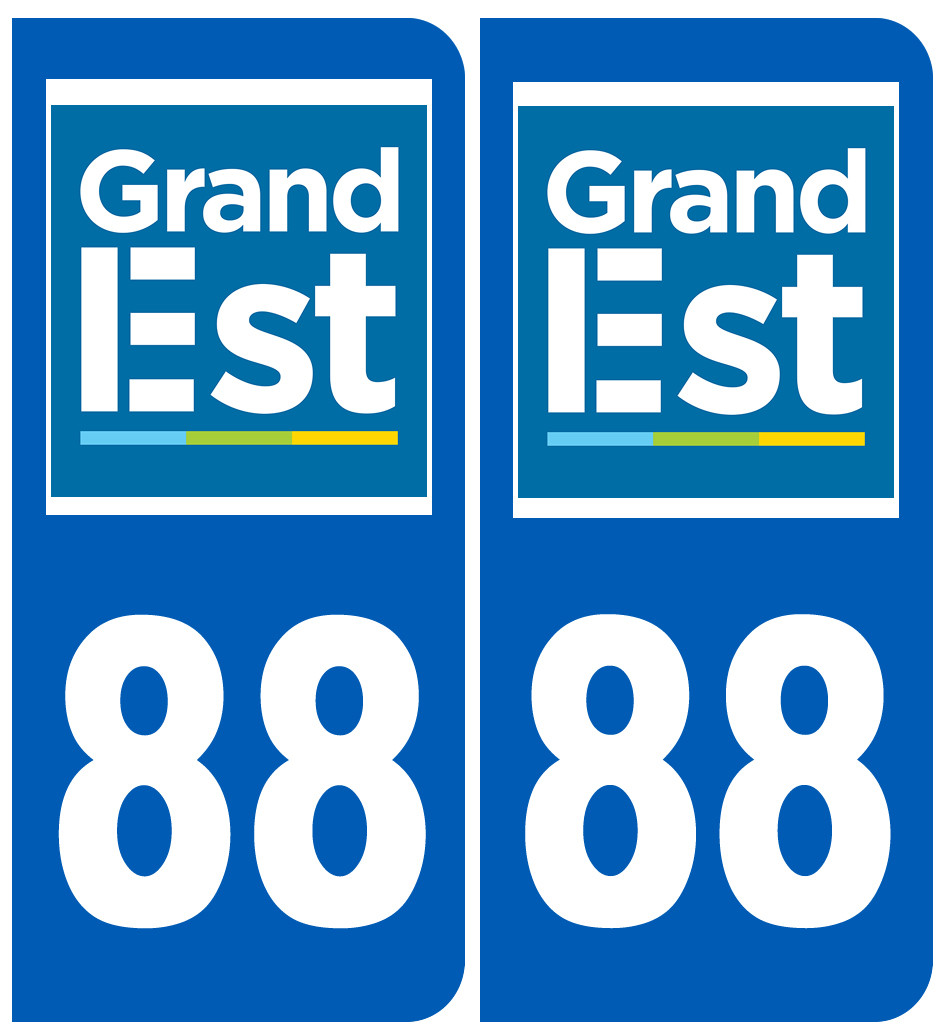 Immatriculation 88 Grand Est - Sticker/autocollant